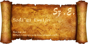 Szögi Evelin névjegykártya